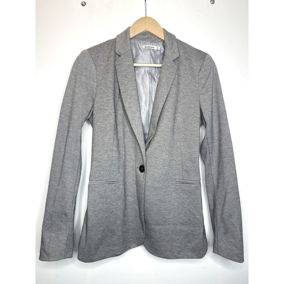 Asos Stradivarius Gray Heathered Knit Blazer Jacket Women Size S - Picture 1 of 5